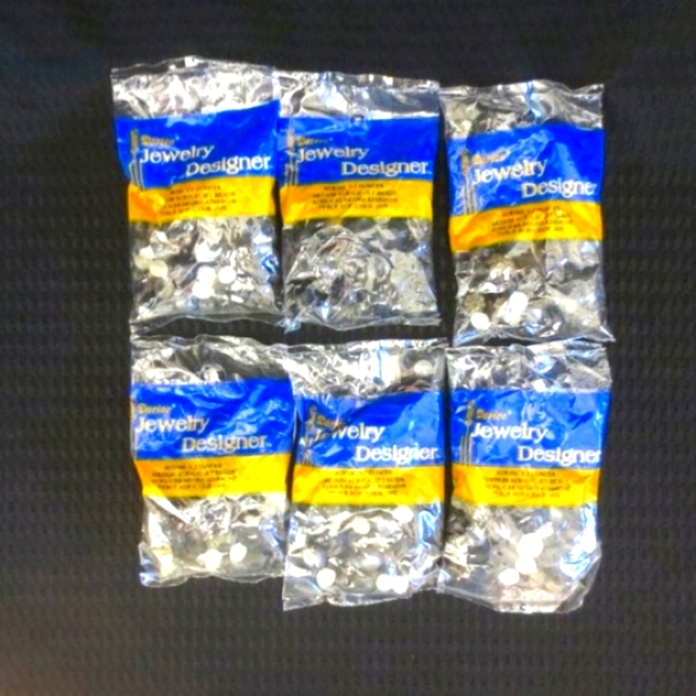 New Darice Jewelry Designer Beads Lot 6 Bags Jet Acrylic Multi Sizes Art Crafts